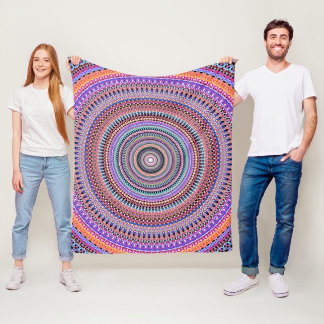 colorful mandala designs fleece blanket (In Situ)