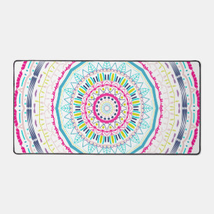 colorful mandala desk mat