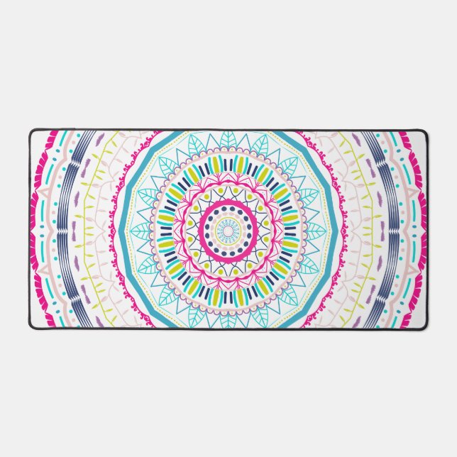 colorful mandala desk mat (Front)