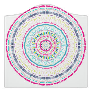colorful mandala door sign
