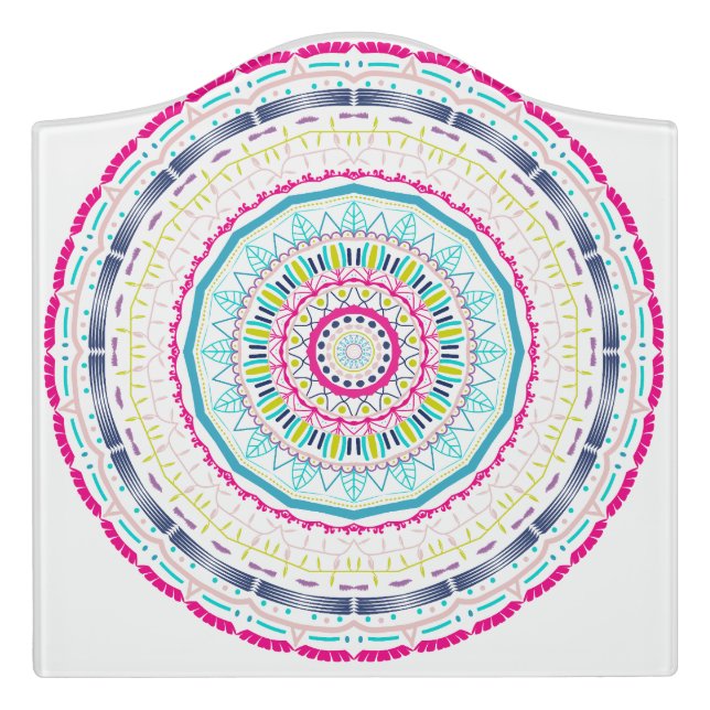 colorful mandala door sign (Large Crest Front)