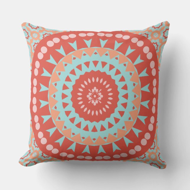 Colorful Mandala Double Sided Outdoor Pillow (Front)