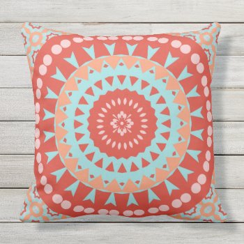 Colorful Mandala Double Sided Outdoor Pillow by mariannegilliand at Zazzle