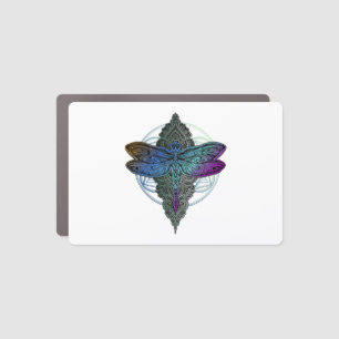 Colorful Mandala Dragonfly Lotus Flower Tee Car Magnet