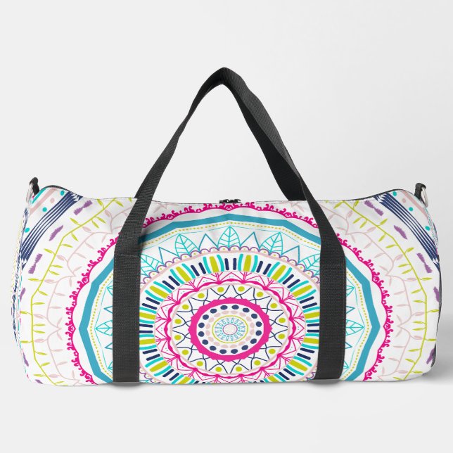 colorful mandala duffle bag (Front)