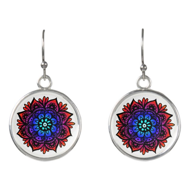 Colorful Mandala Earrings (Front)