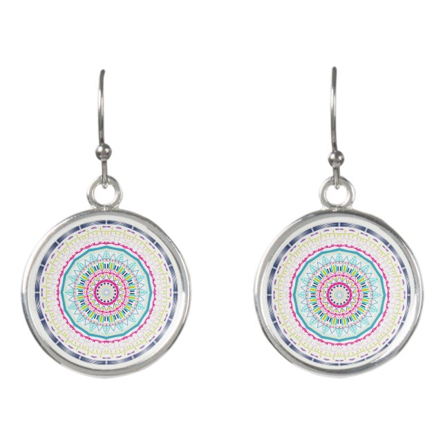 colorful mandala earrings (Front)