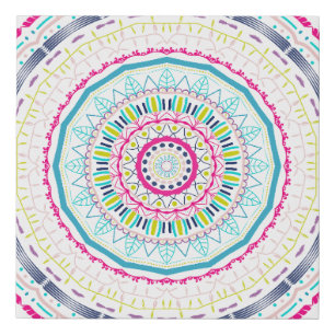 colorful mandala faux canvas print