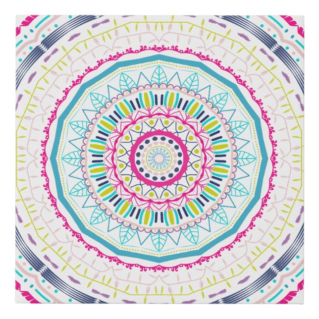 colorful mandala faux canvas print (Front)