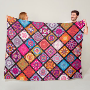 Colorful Mandala  Fleece Blanket