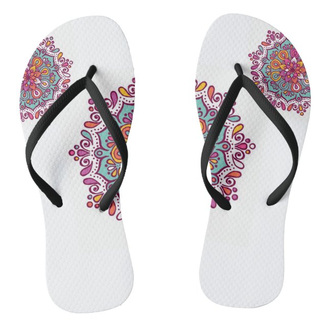 Colorful Mandala Flip Flops (Footbed)