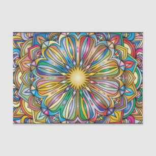 Colorful Mandala Flower Abstract Geometric Pattern Tissue Paper