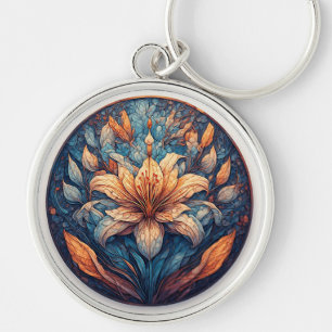 Colorful Mandala Flower Design Keychain