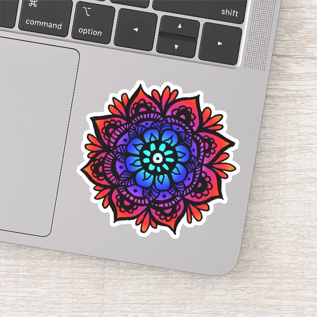 Colorful Mandala Flower Sticker (Detail)