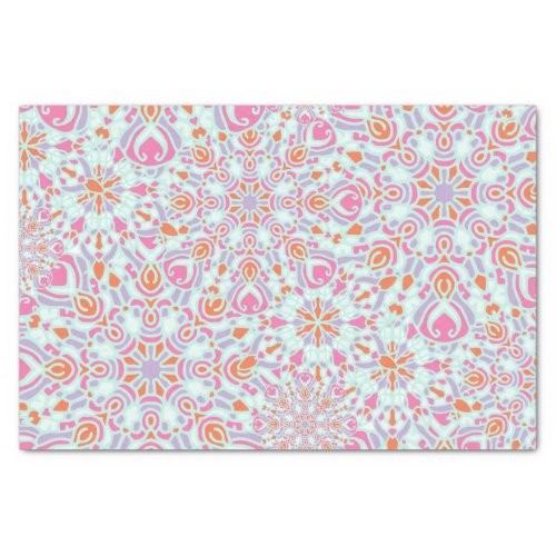 Colorful Mandala Flower Winter Snowflakes Pattern Tissue Paper