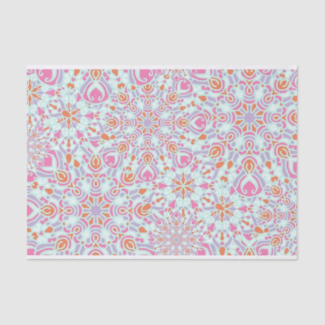 Colorful Mandala Flower Winter Snowflakes Pattern Tissue Paper (Front)