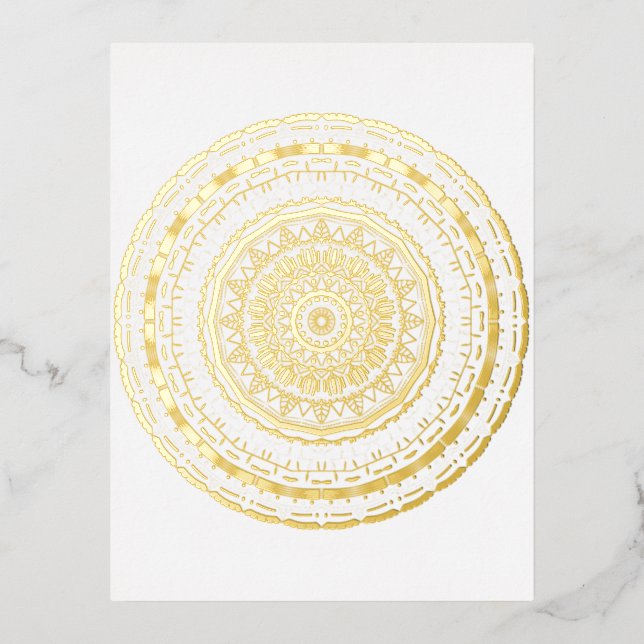colorful mandala foil holiday postcard (Front)