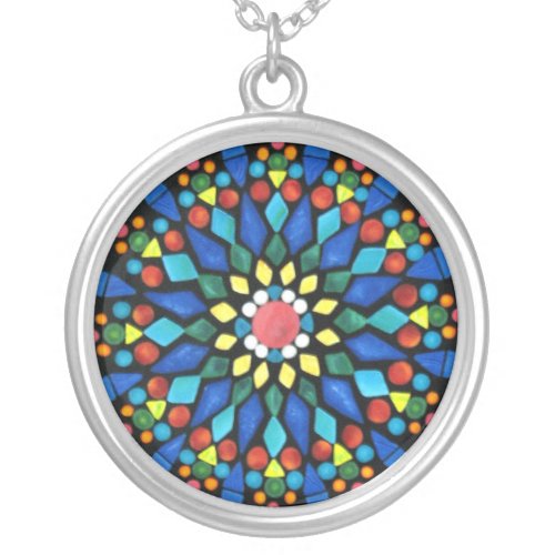 Colorful Mandala Gemstone Mosaic Necklaces