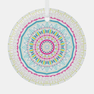 colorful mandala glass ornament