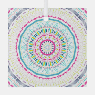 colorful mandala glass ornament
