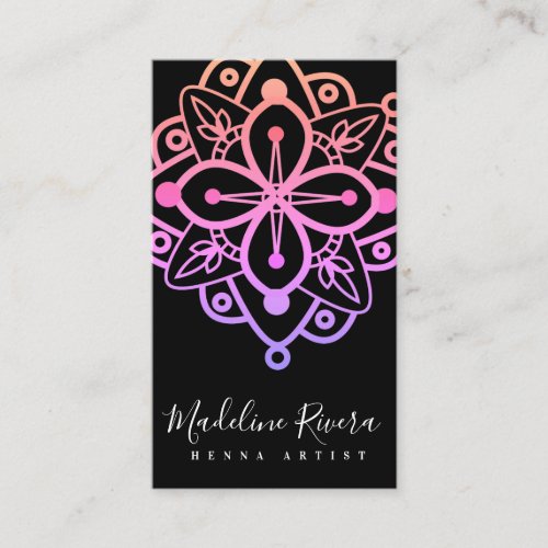 Colorful Mandala Henna Artist Yoga Macrame   Business Card