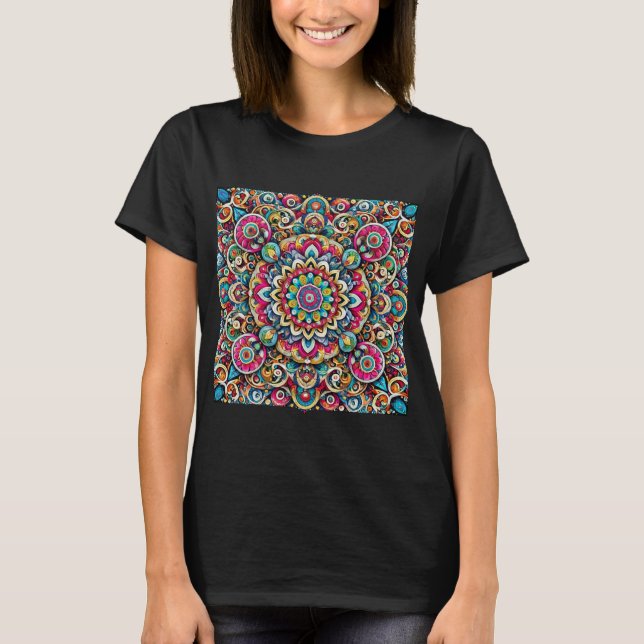 Colorful Mandala - Intricate Boho T-Shirt (Front)
