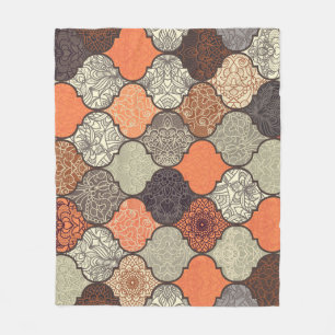 Colorful Mandala: Islamic Patchwork Seamless. Fleece Blanket