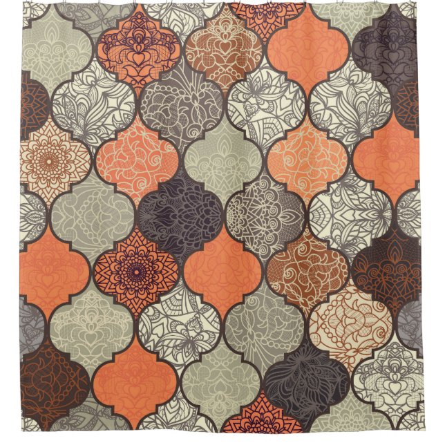 Colorful Mandala: Islamic Patchwork Seamless. Shower Curtain (Front)