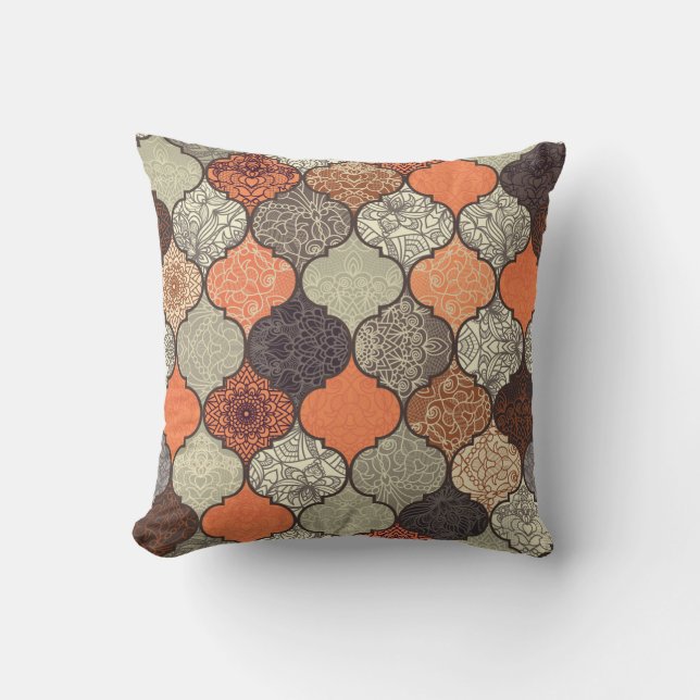 Colorful Mandala: Islamic Patchwork Seamless. Throw Pillow (Front)