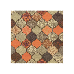 Colorful Mandala: Islamic Patchwork Seamless. Wood Wall Art
