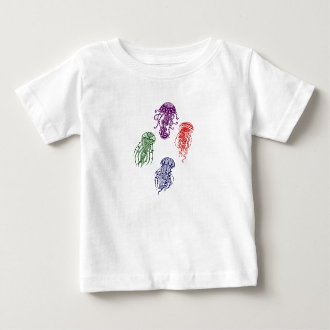 colorful mandala jellyfish baby T-Shirt (Front)