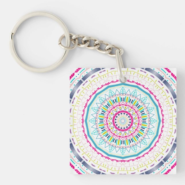 colorful mandala keychain (Front)