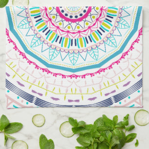 colorful mandala kitchen towel