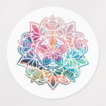 Colorful Mandala Labels