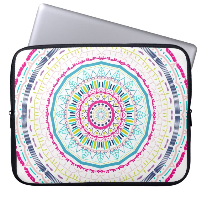 colorful mandala laptop sleeve (Front)