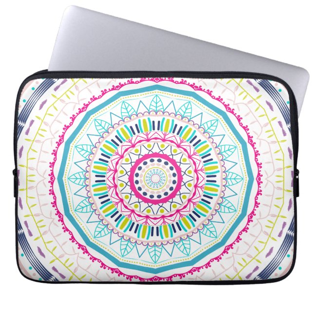 colorful mandala laptop sleeve (Front)
