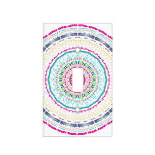 colorful mandala light switch cover