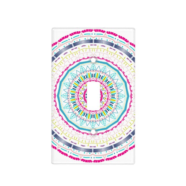 colorful mandala light switch cover (Front)