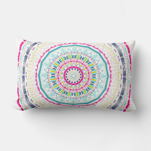 colorful mandala lumbar pillow