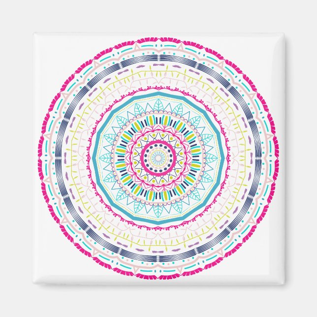 colorful mandala magnet (Front)