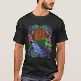 Colorful Mandala Maori Tribal Sea Animal Hawaiian  T-Shirt