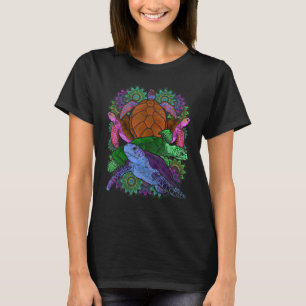 Colorful Mandala Maori Tribal Sea Animal Hawaiian T-Shirt