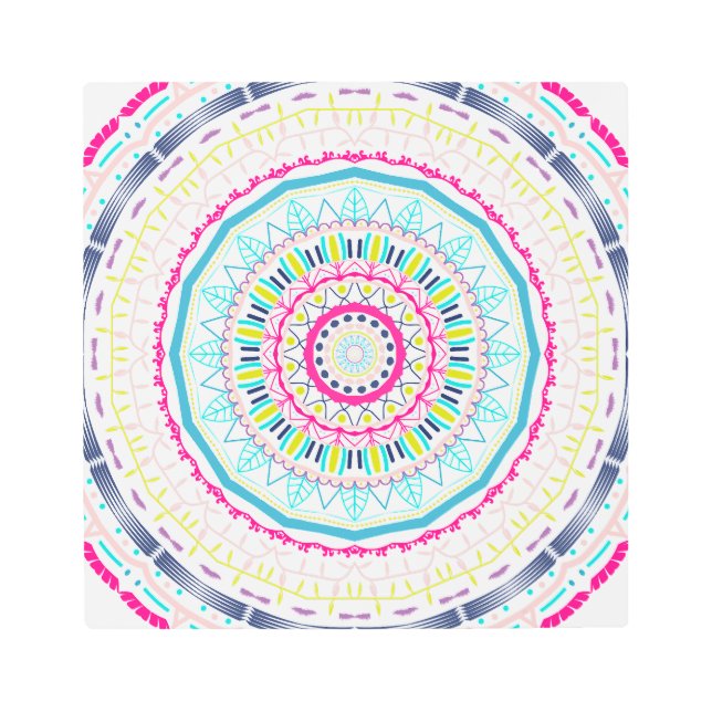 colorful mandala metal print (Front)