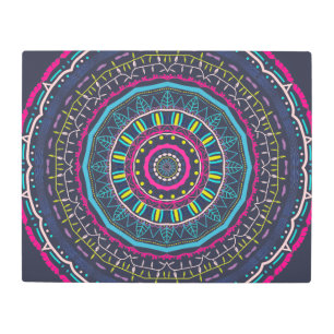 colorful mandala metal print
