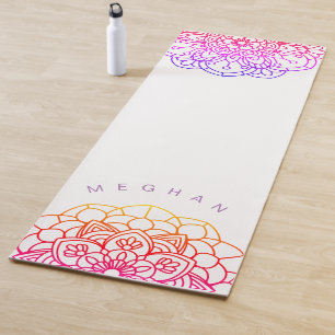 Colorful Mandala Monogram Yoga Mat