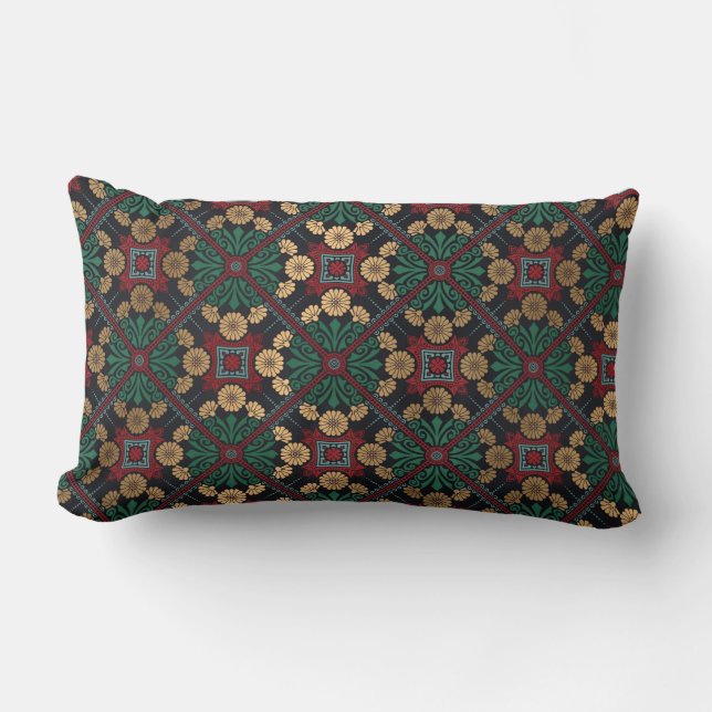 Colorful Mandala/Moroccan Tile Lumbar Pillow (Front)