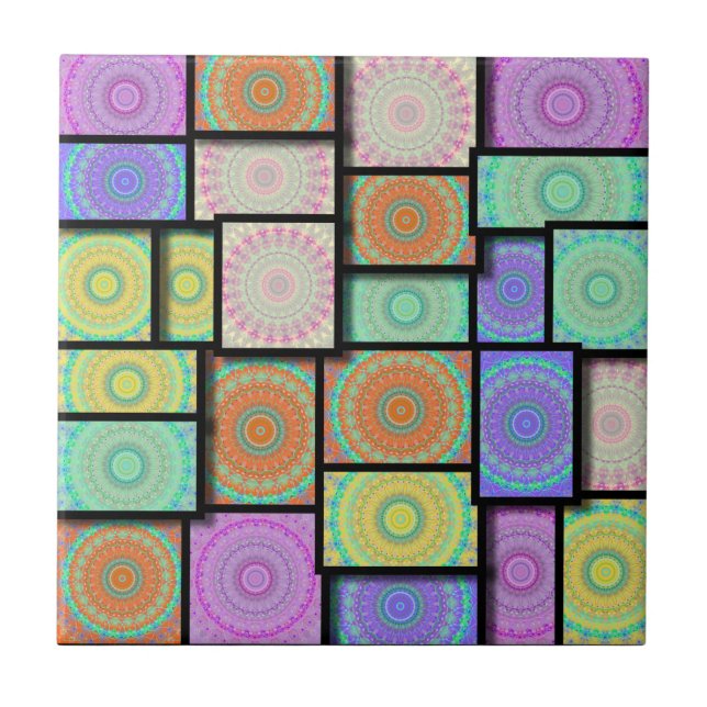 Colorful Mandala Mosiac Tile (Front)