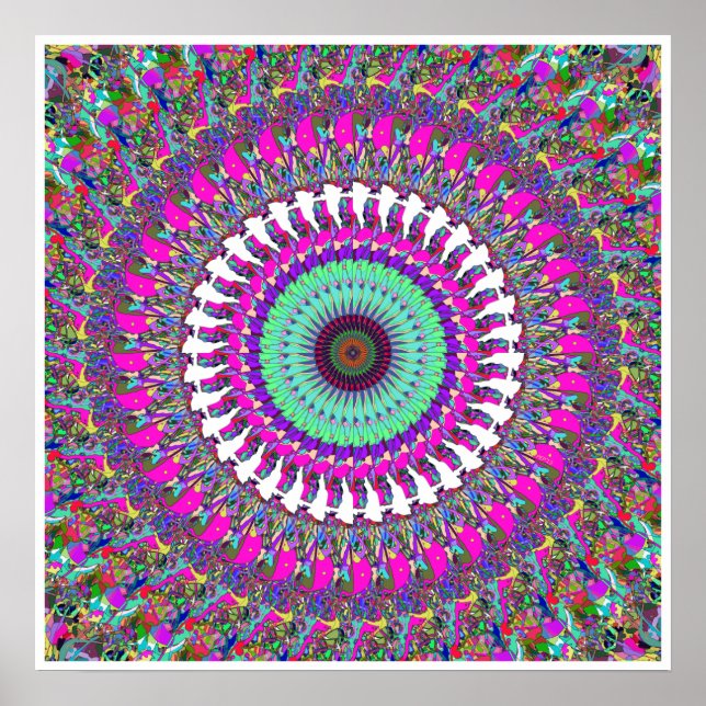 Colorful Mandala of Symmetry Poster (Front)