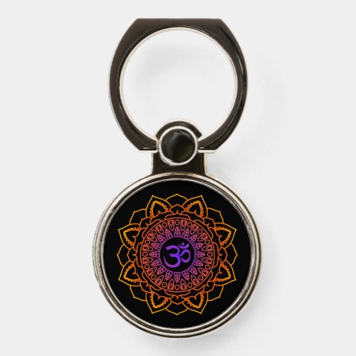 Colorful Mandala Om Phone Grip Ring Holder