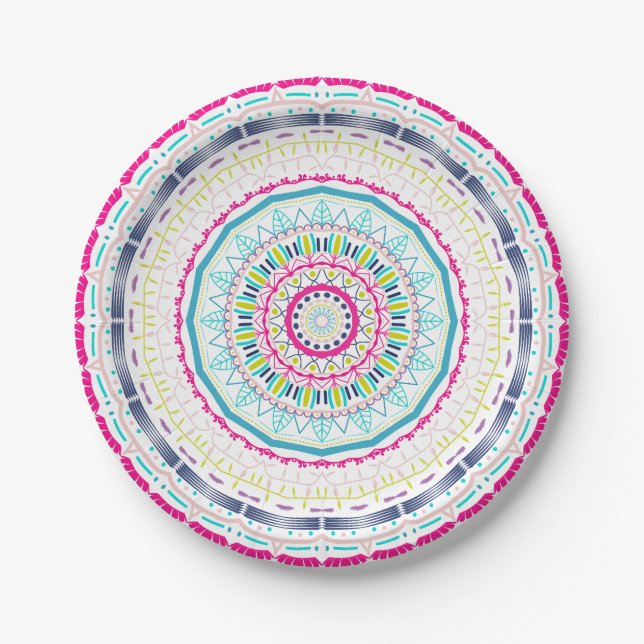 colorful mandala paper plates (Front)